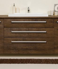 1.8m dark wood vanity unit