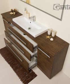 1.8m dark wood vanity unit