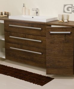 1.8m dark wood vanity unit