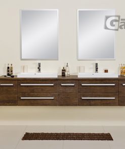 2m dark wood vanity unit
