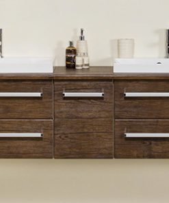 2m dark wood vanity unit