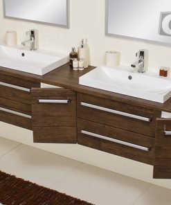 2m dark wood vanity unit