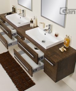 2m dark wood vanity unit