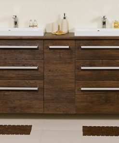 2m dark wood vanity unit