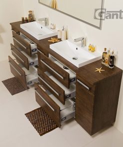 2m dark wood vanity unit