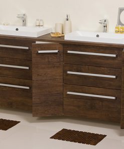 2m dark wood vanity unit