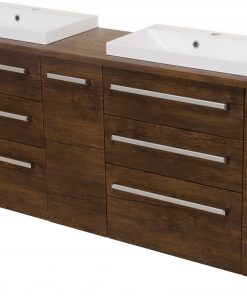 2m dark wood vanity unit