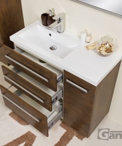 90cm dark wood vanity unit