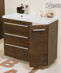 90cm dark wood vanity unit