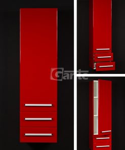 bathroom storage unit red
