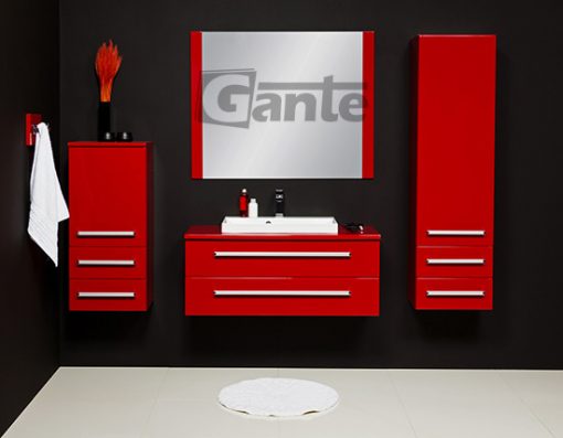 100cm red vanity unit