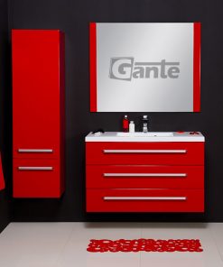 100cm red vanity unit