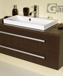 chocolate vanity unit