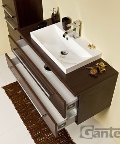 chocolate vanity unit