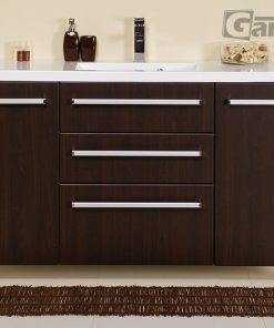 dark wood vanity unit