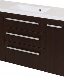 dark wood vanity unit