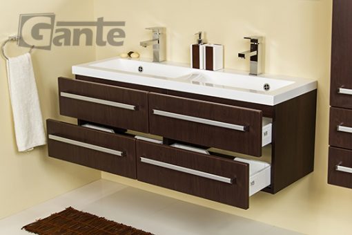 120 cm double basin dark vanity unit
