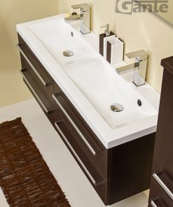 120 cm double basin dark vanity unit