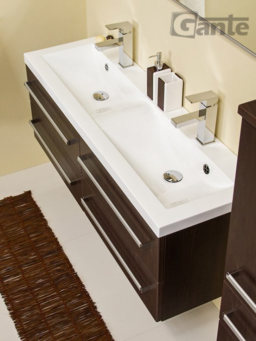 120 cm double basin dark vanity unit
