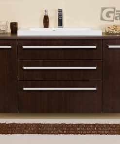 140cm dark wood vanity unit
