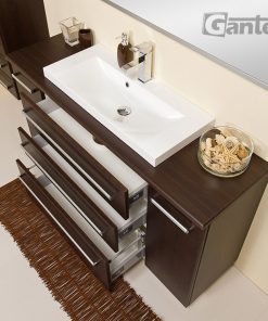 140cm dark wood vanity unit