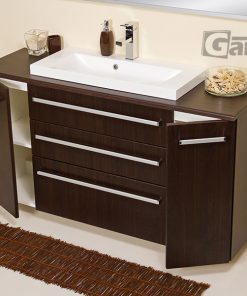 140cm dark wood vanity unit