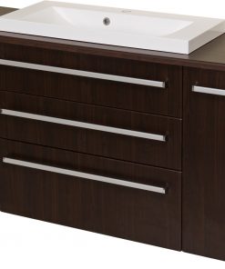 140cm dark wood vanity unit