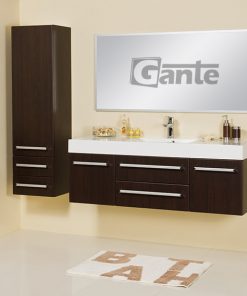 140cm dark wood vanity unit