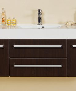 140cm dark wood vanity unit