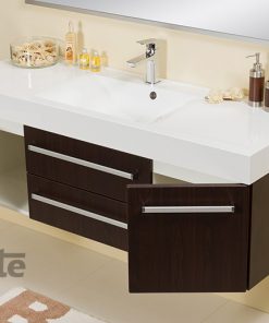 140cm dark wood vanity unit