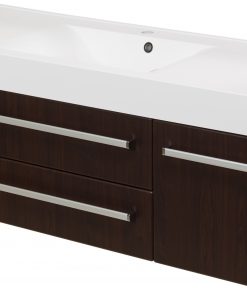 140cm dark wood vanity unit