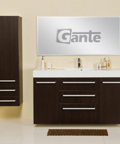 140cm dark wood vanity unit