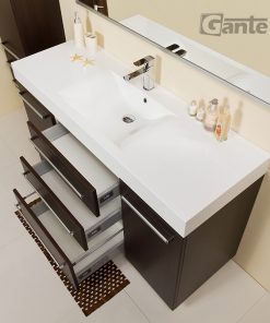 140cm dark wood vanity unit