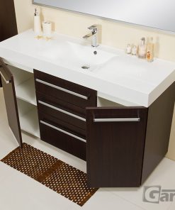 140cm dark wood vanity unit