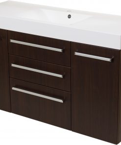 140cm dark wood vanity unit