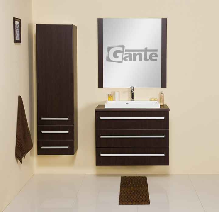 80cm dark wood vanity unit