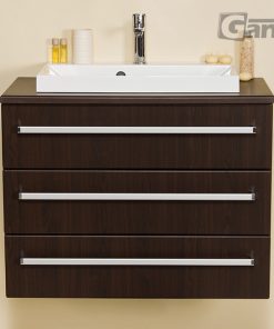 80cm dark wood vanity unit
