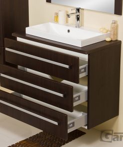 80cm dark wood vanity unit