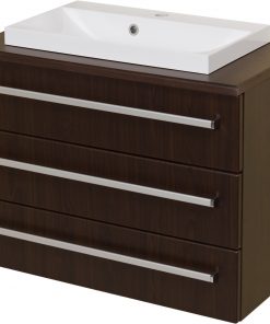 80cm dark wood vanity unit
