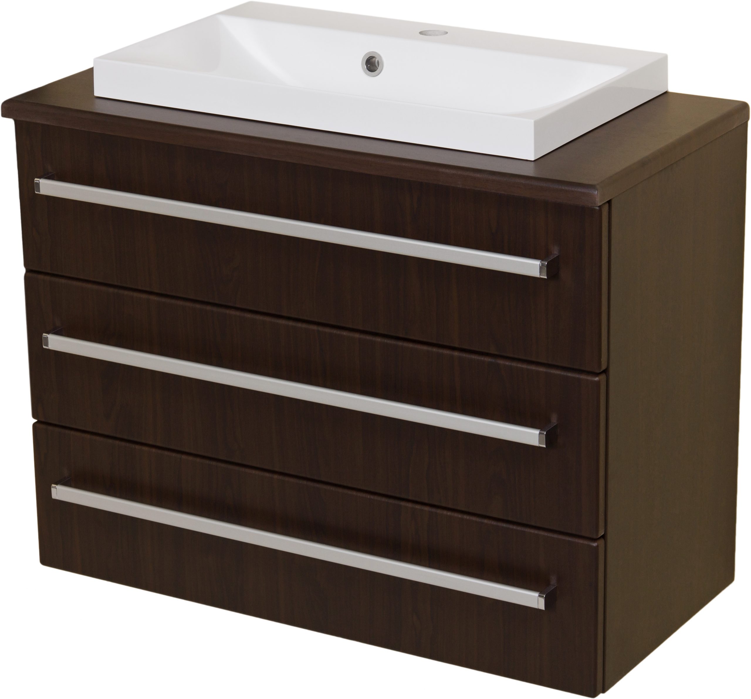 80cm dark wood vanity unit
