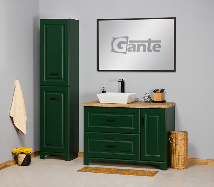 green vanity unit floor standing