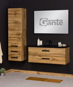 black sink vanity unit