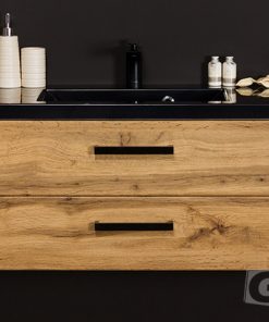black sink vanity unit