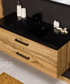black sink vanity unit