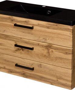 100cm oak vanity unit