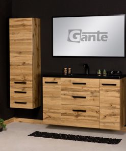 black sink vanity unit