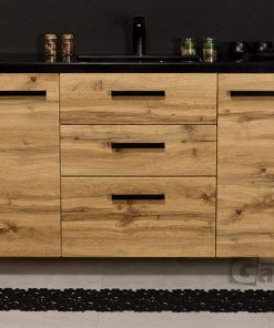 black sink vanity unit