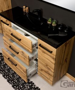 black sink vanity unit