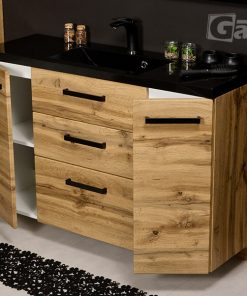 black sink vanity unit