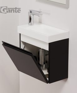 cloak room black vanity unit